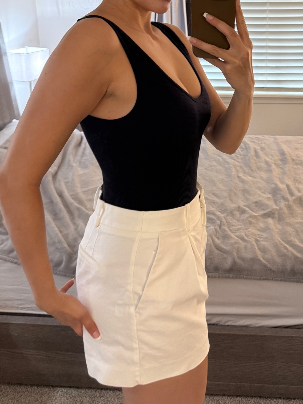 Black Ribbed Scoop Neck Women’s Tank Top Zara XS-S (Fits 4-8) - Picture 2 of 6